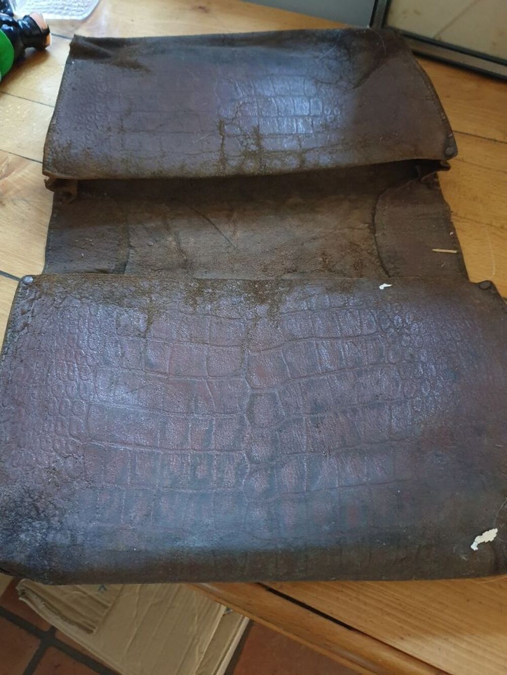 Cartable/serviette en cuir marron, vintage, en l'&eacute;tat Maroquinerie