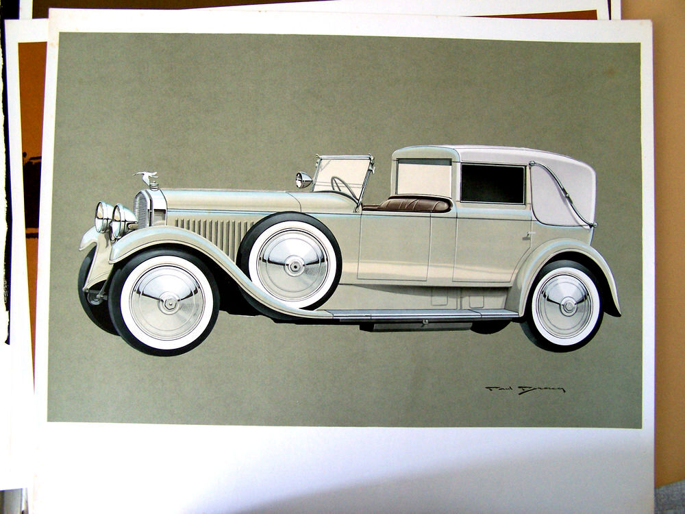12 lithographies offset voitures anciennes Paul Bracq 