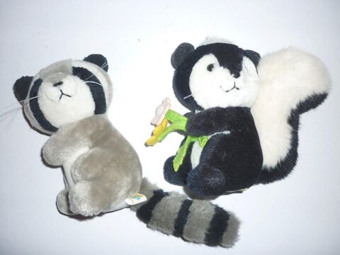 Peluches RATON LAVEUR & MOUFETTE (15 cm © R.DAKIN & CO 1985) 15 Loivre (51)