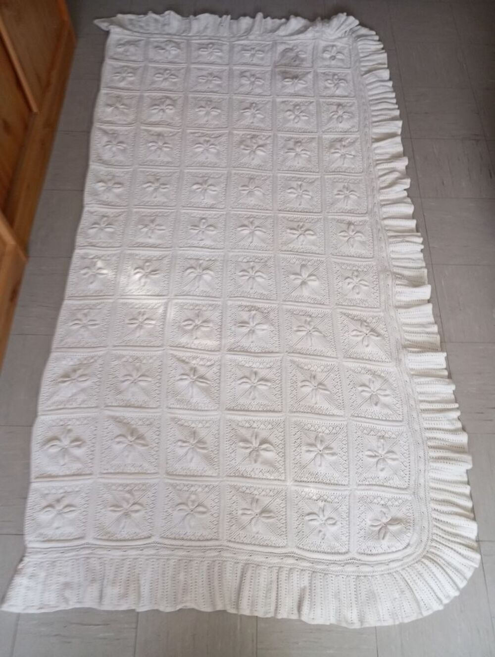 couvre-lit jet&eacute;e de lit dessus de lit fait main crochet Décoration