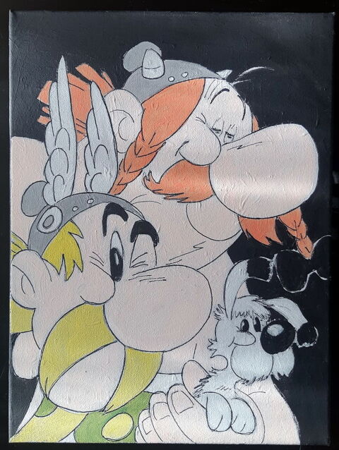 bl - peinture - asterix, obelix et idefix - toile sur chassi 30 Foug�res (35)