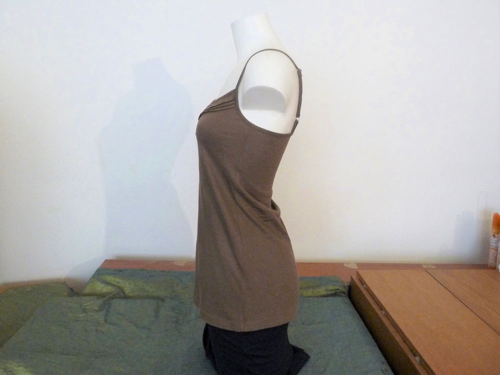 Top/ Tee Shirt &agrave; Bretelles 100% Coton Marron Kaki-La Redoute Vêtements