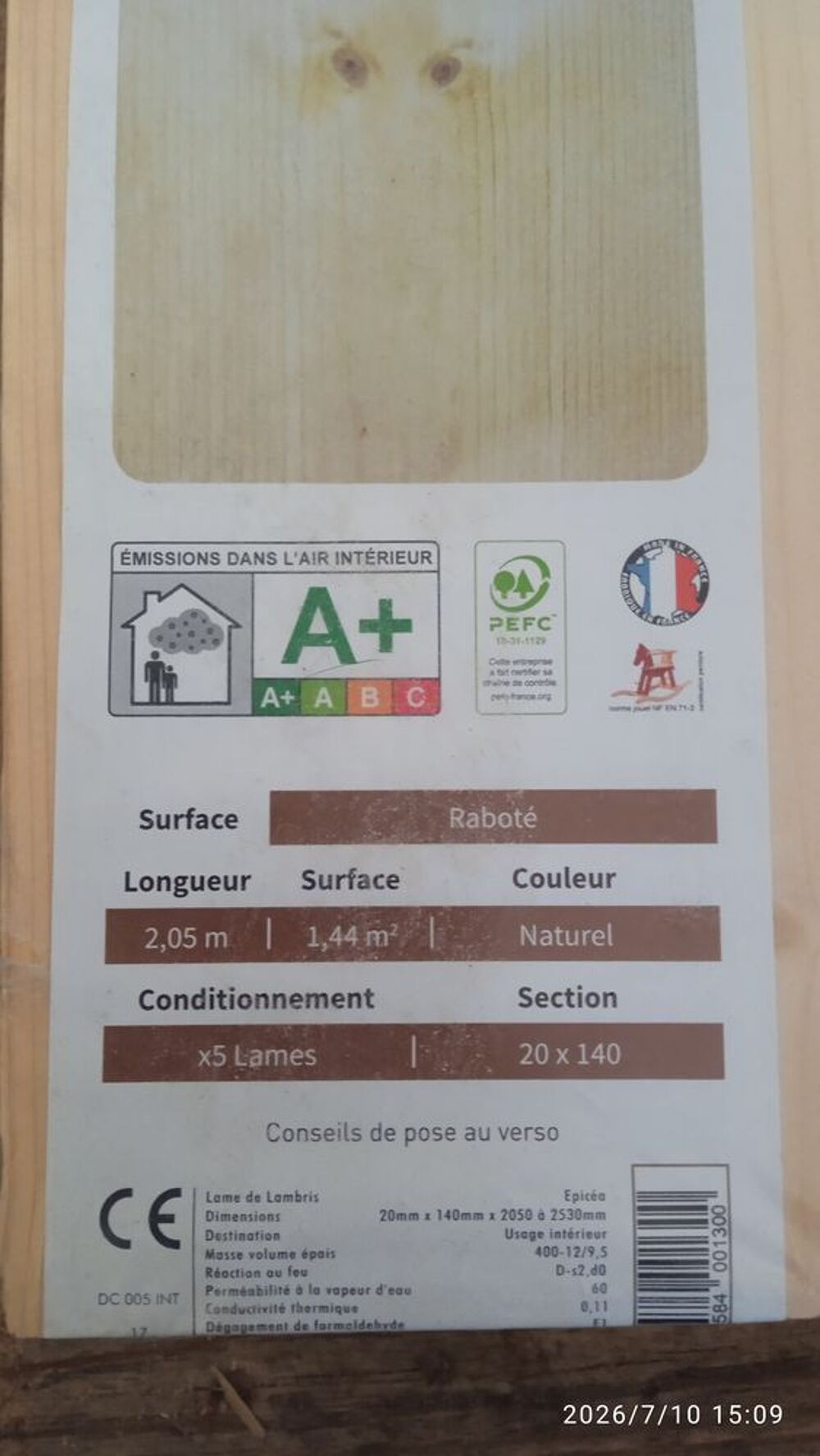 Lame parquet Bricolage