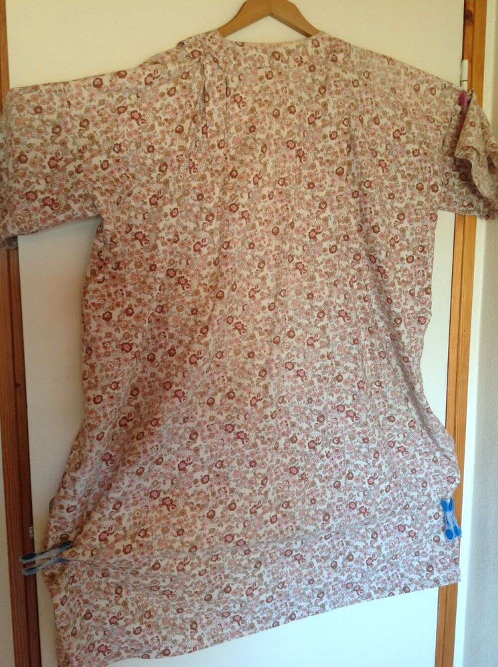 ROBE BLANCHE &Agrave; FLEURS MARRON BEIGE GRISE ROSE GRANDE TAILLE Vêtements