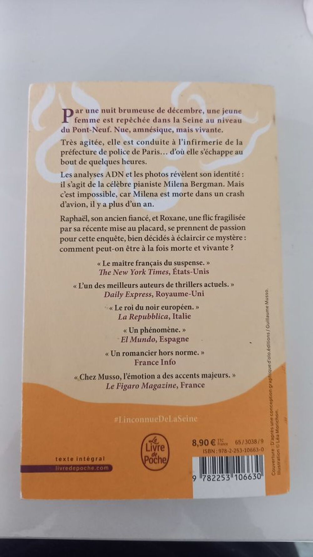 L'inconnue de la Seine - Guillaume Mussot Livres et BD