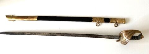 Sabre Officier de Marine Anglaise Modèle 1827 Victorienne Hyeres Plage (83)