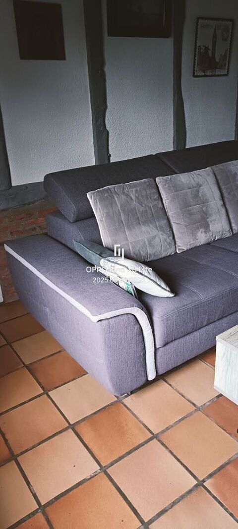 canap� d'angle gris clair acheter chez monsieur meuble 600 Le Havre (76)