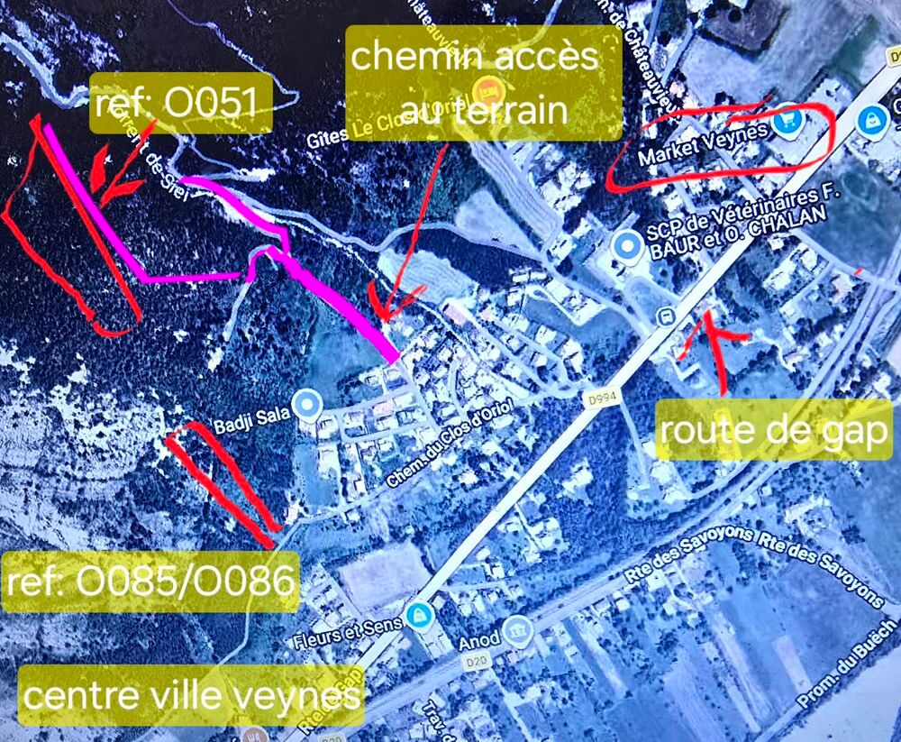 Vente Terrain terrain en zone naturel non constructible de 960 m2 & N.agri Veynes
