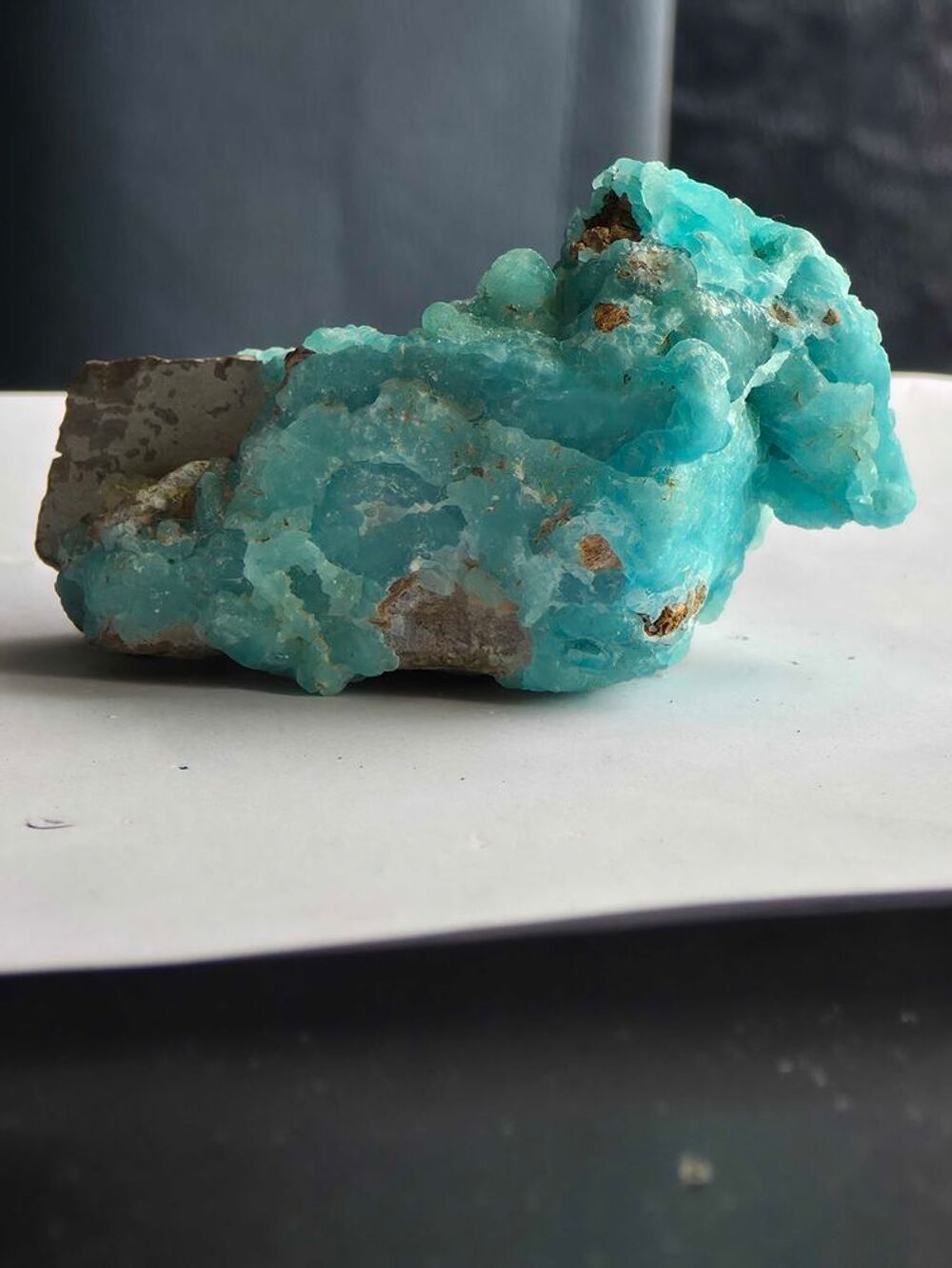 Superbe Min&eacute;ral H&eacute;mimorphite Bleue-Collection 129g 