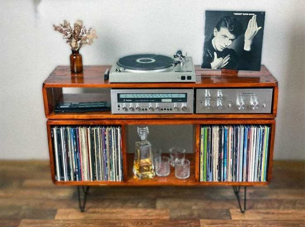 Le Meuble pour Platine Vinyle €" Brun Flamboyant Meubles