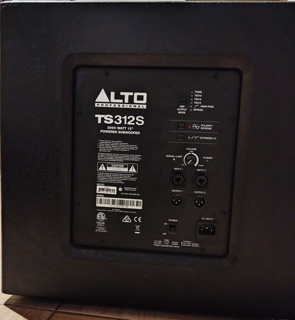 caisson de basse Alto Audio et hifi