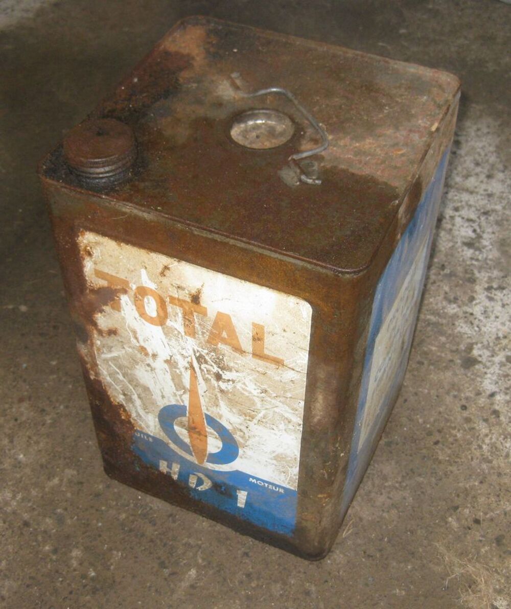 4 gros bidon huile de collection ESSO TOTAL SHELL 