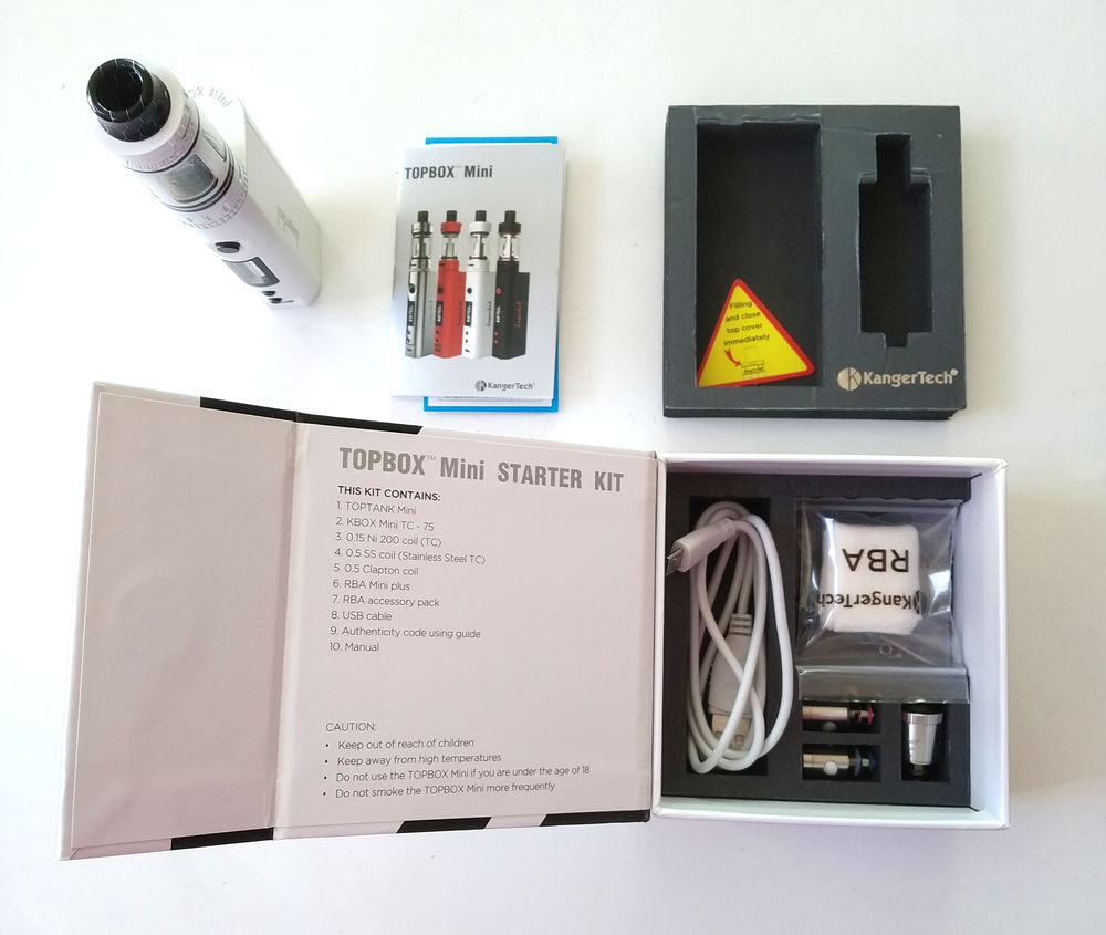 Pack e-cig KangerTech TOPBOX Mini (Blanc) + Nb &eacute;quipements Electroménager