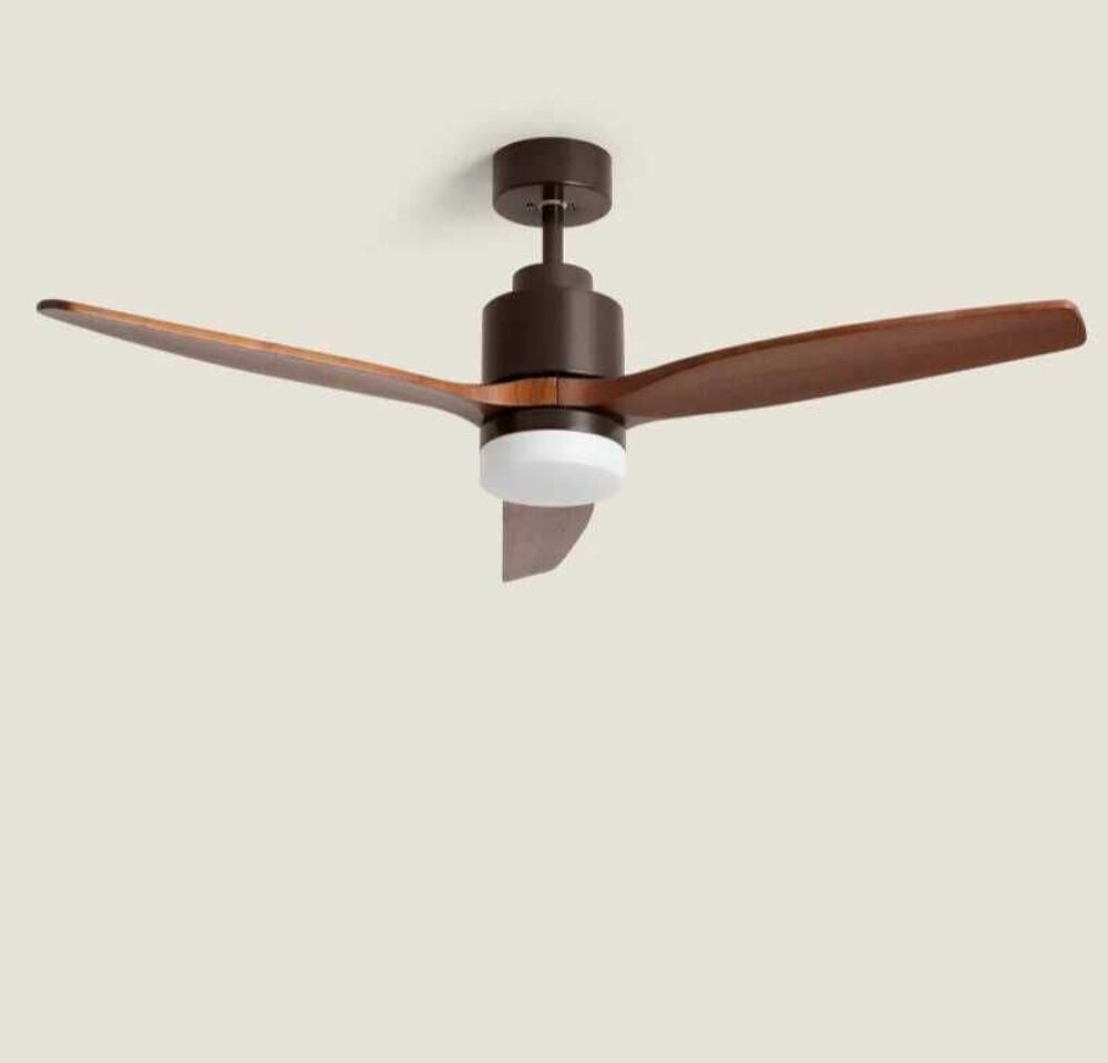 Ventilateur plafond r&eacute;versible 132 cm pales en bois NEUF Electroménager