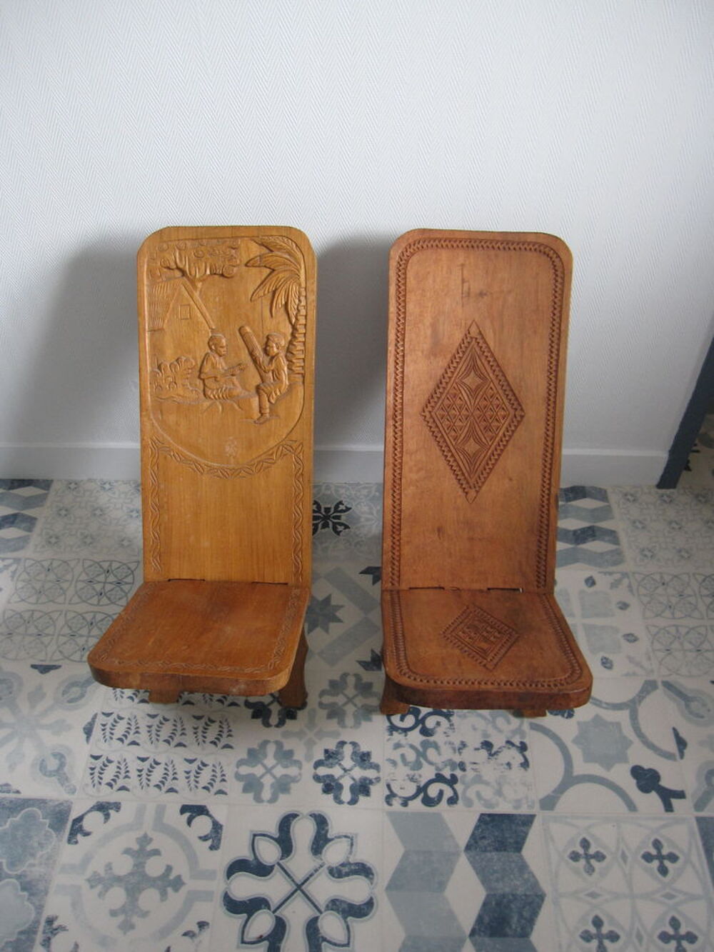 2 PETITE CHAISES AFRICAINES Mobilier enfants
