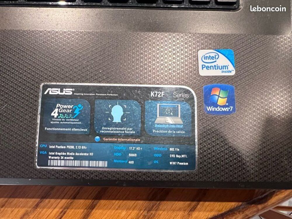 Portable Asus 17 pouces K72F Matériel informatique