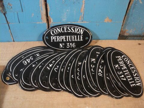 Plaque �maill�e Concession Perp�tuelle N� Au Choix 32 Loches (37)