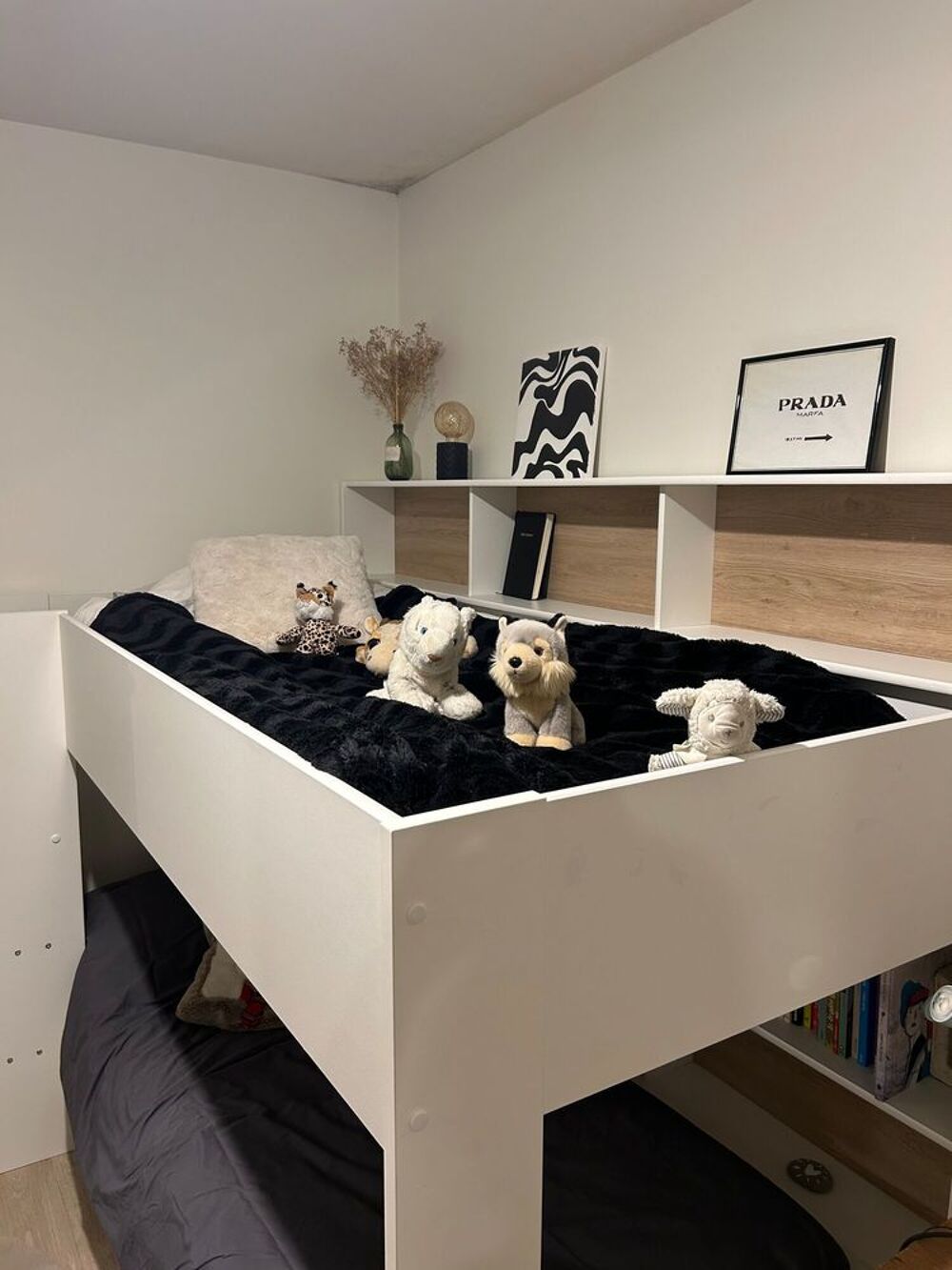 Lit superpos&eacute; blanc Mobilier enfants