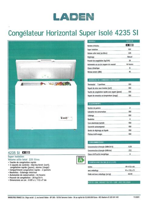 congélateur horizontal super isolé Carmaux (81)