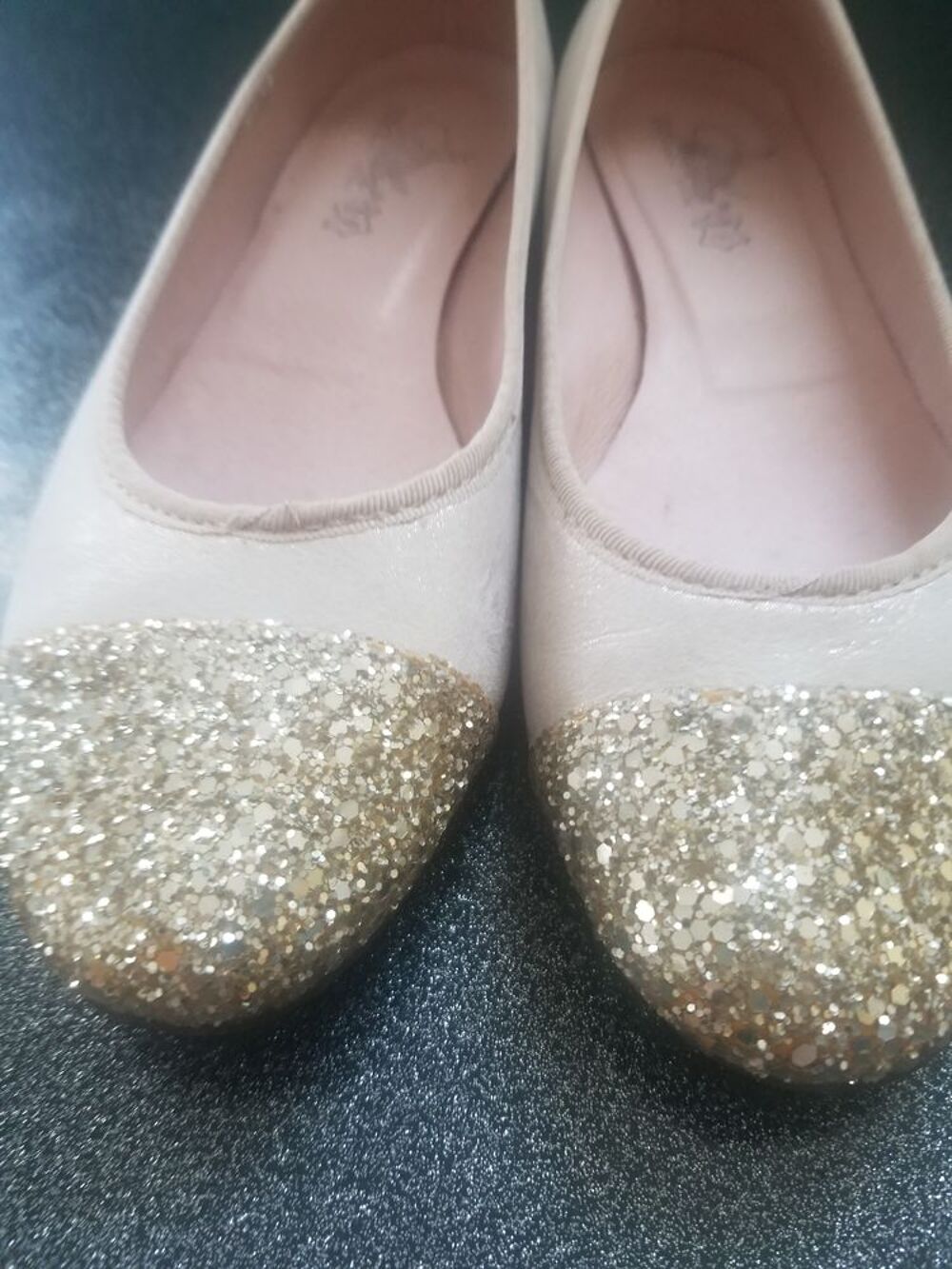 Ballerine femme beige dor&eacute;e Chaussures