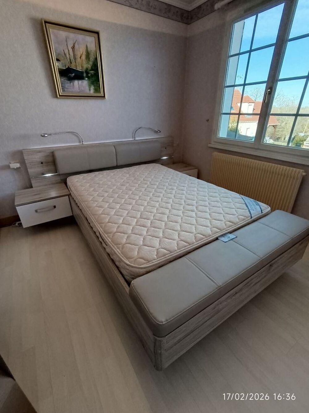 Lit complet 2 places Dolce Cottage avec chevet, coffre Meubles