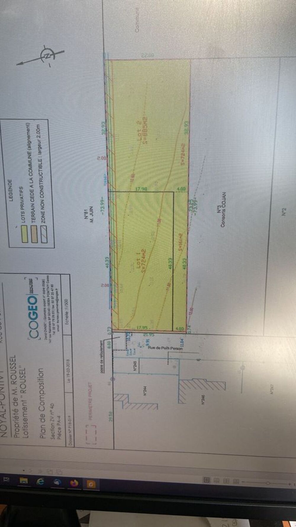 Vente Terrain 2 TERRAINS CONSTRUCTIBLES Noyal-pontivy