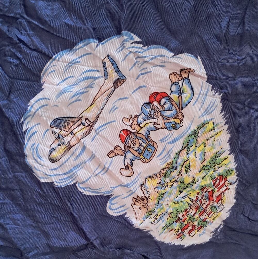 foulard en soie souvenir ETAP &eacute;cole des troupes a&eacute;roport&eacute;es 