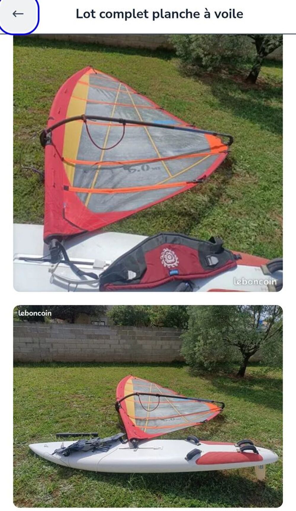Lot planches &agrave; voile Sports