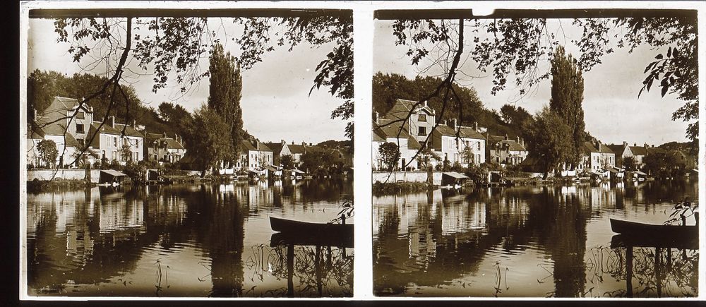 Boite 7 Vues Positifs St&eacute;r&eacute;os 6X13, Nemours, Seine-et-Marne 