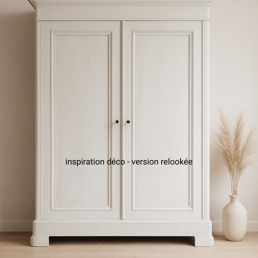 Grande armoire rustique 2 portes ? Bois massif teint&eacute; Meubles