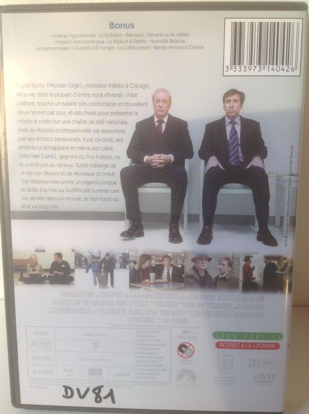 THE WEATHER MAN DVD &Eacute;TAT NEUF Envoi Possible
DVD et blu-ray