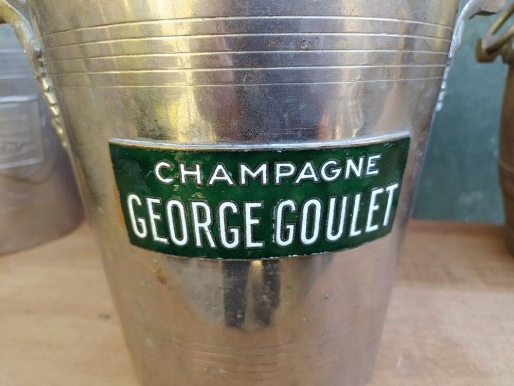 Ancien Seau &agrave; Champagne George Goulet Plaque &Eacute;maill&eacute;e 
