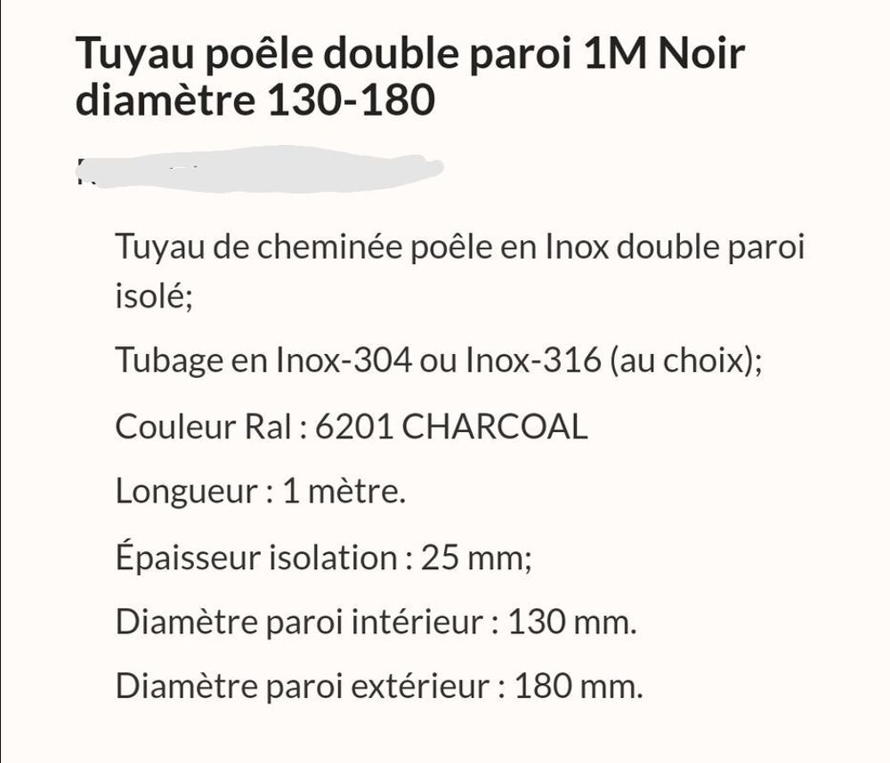 Tuyaux de 1M pour chemin&eacute;e po&ecirc;le en Inox double paroi isol&eacute;s Bricolage
