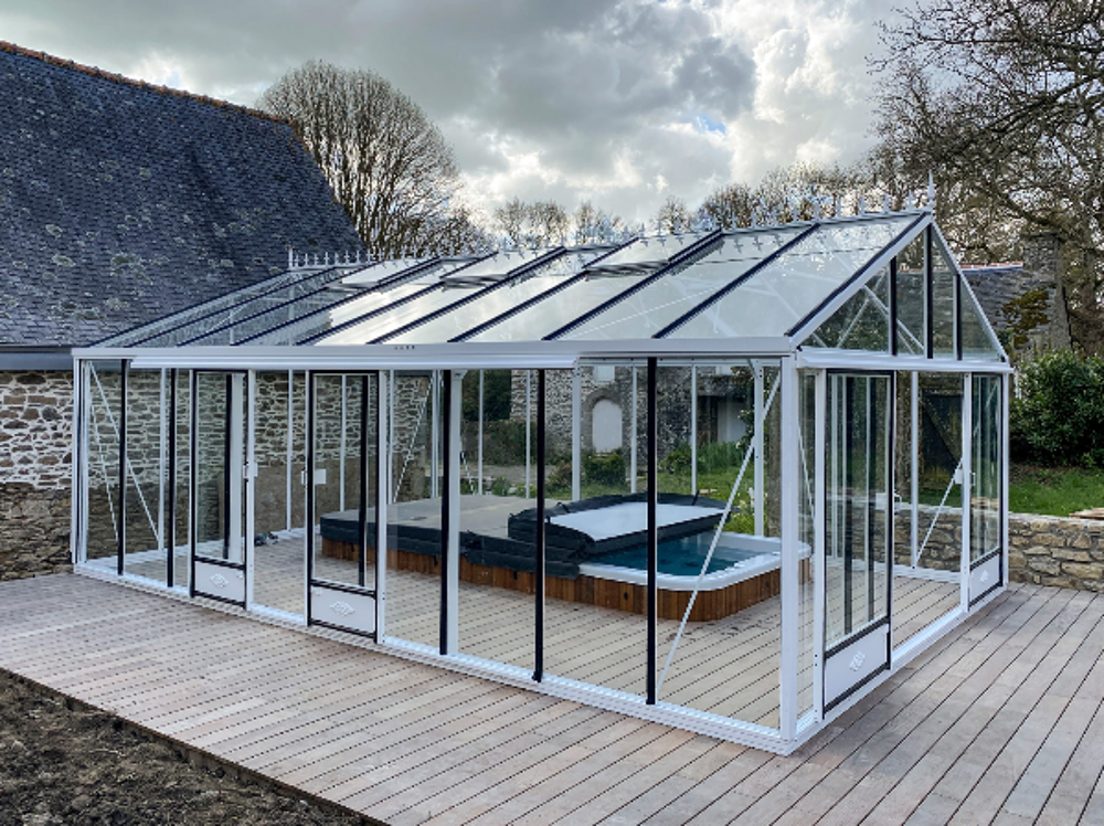 Jardin d'hiver, r&eacute;tro, adoss&eacute; de 2m32 x 3m80 Jardin