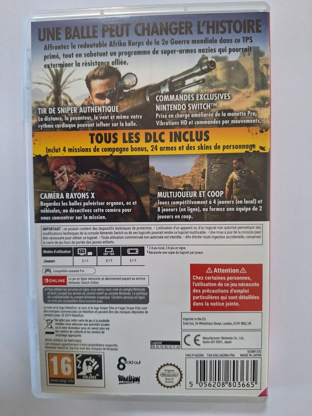 jeu sniper elite 3 switch 1 et 2 Consoles et jeux vidéos