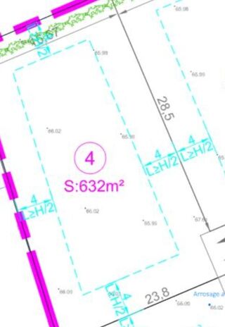  Terrain  vendre 632 m
