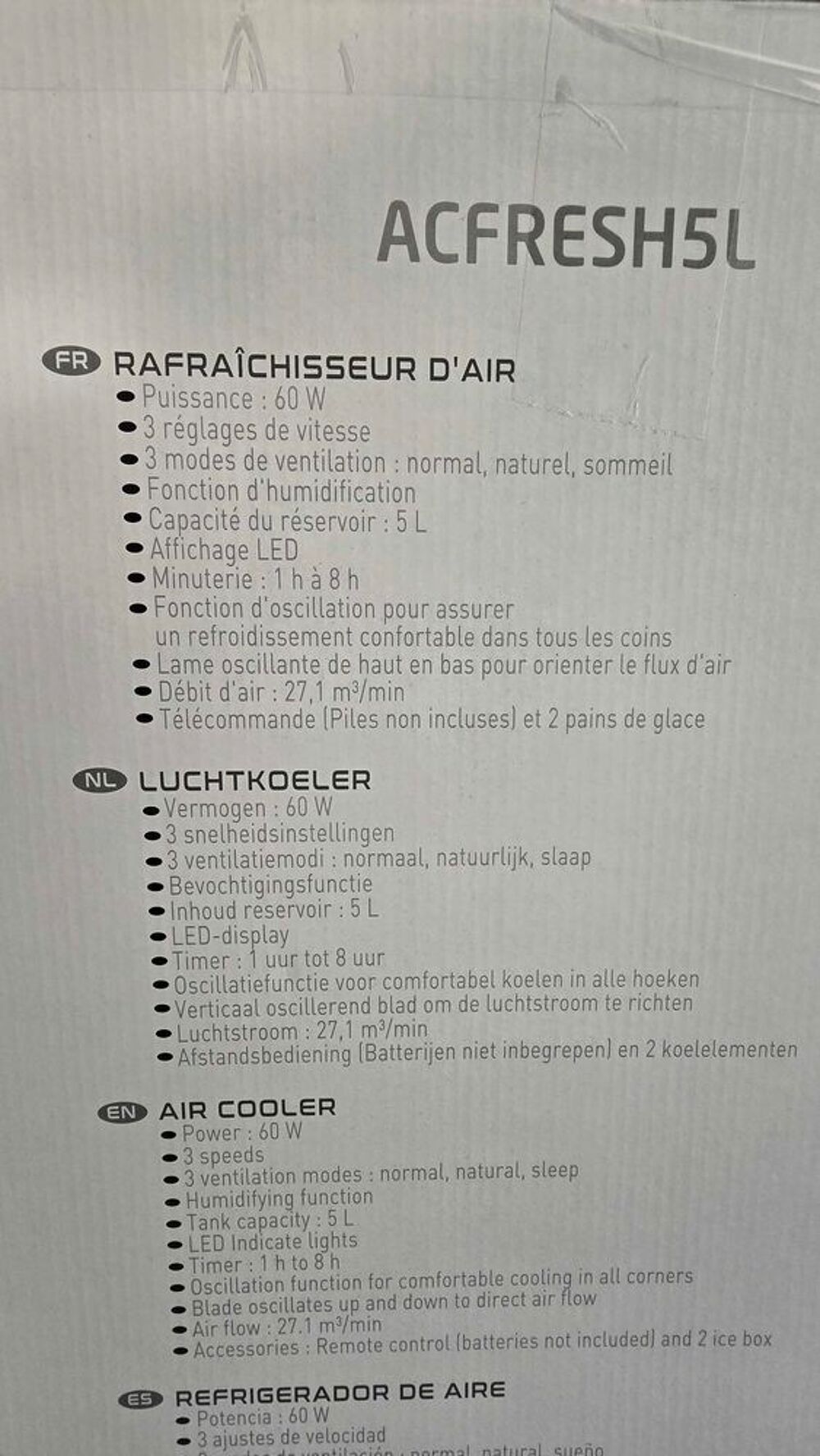Rafra&icirc;chisseur d'air Proline Electroménager