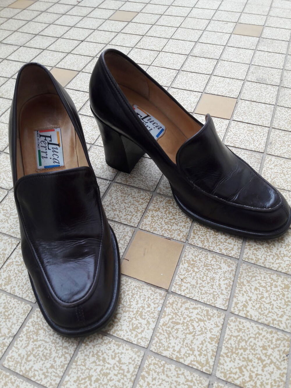 Mocassins marron fonc&eacute; Luca Ferri taille 36 pour femme Chaussures