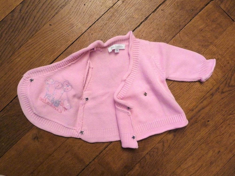 Gilet Coeur Crois&eacute; en Coton Rose Clair- Petit Kimbaloo Vêtements enfants
