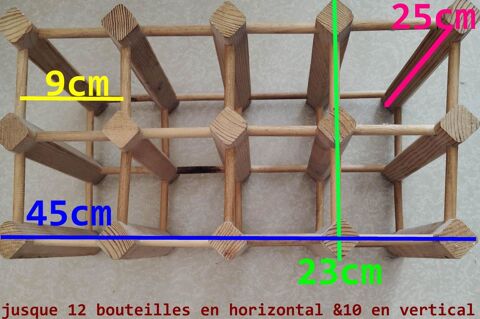 casier porte-bouteilles (75cl et 100cl) en bois brut 6 Pontoise (95)