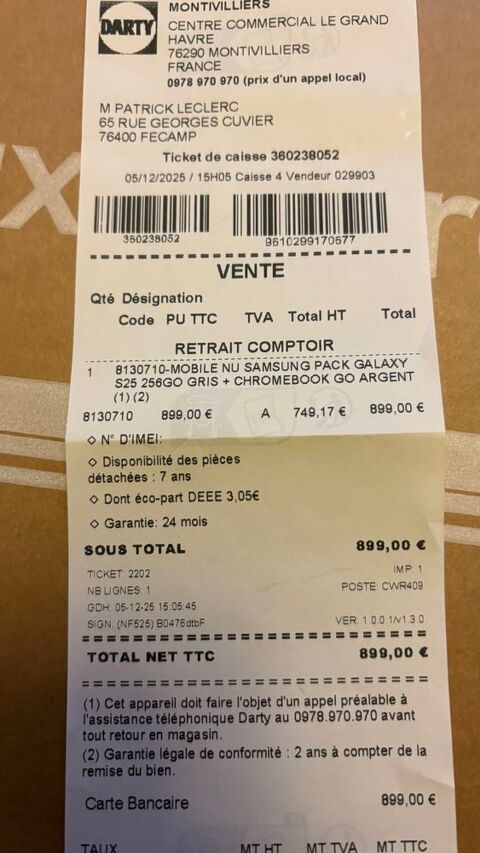 sansung chromebook neuf jamais utilis� 195 F�camp (76)