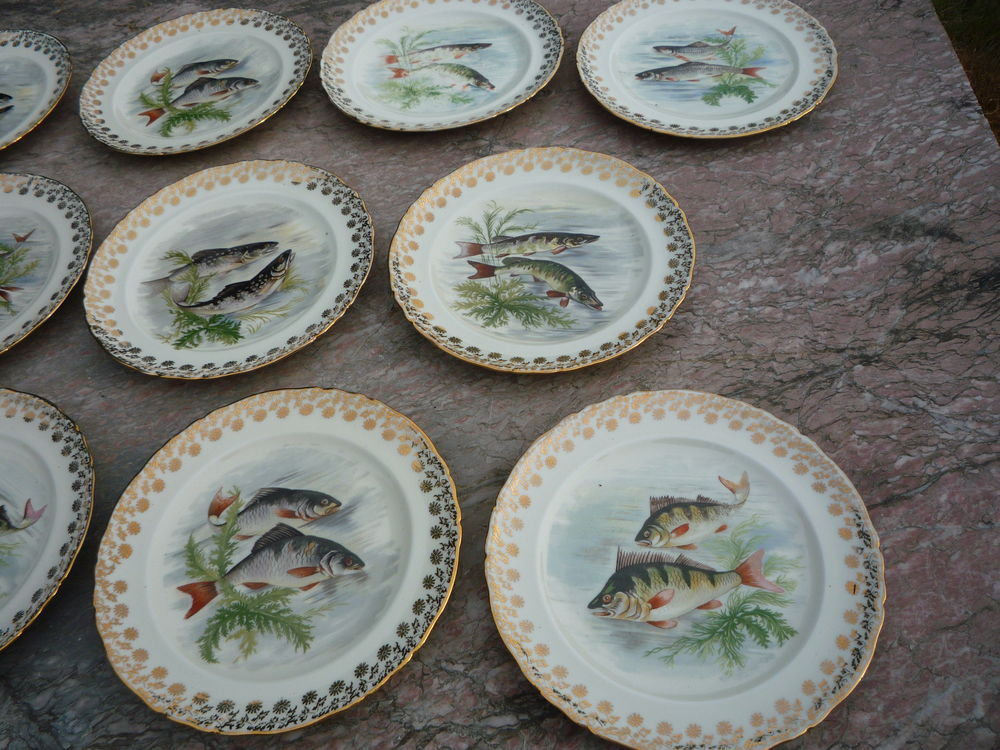 Service &agrave; poisson /assiette Limoges (G) Décoration