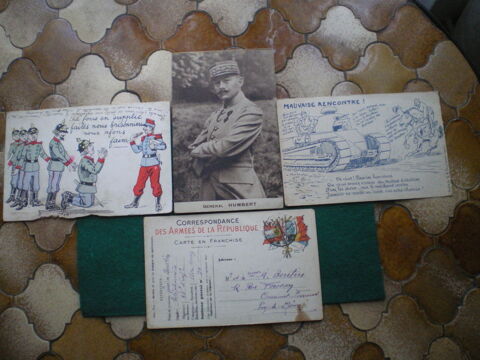Cartes postales militaires du Gal HUMBERT et humoristique. 4 Caen (14)