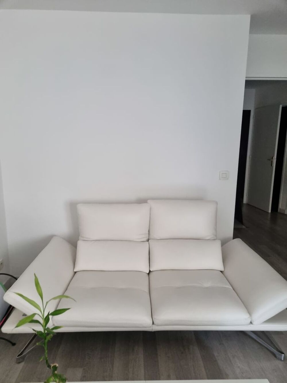 canap&eacute; cuir blanc vachette design italien Meubles