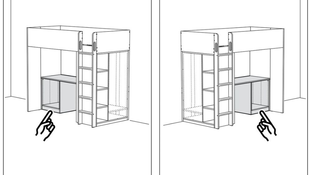 Lit mezzanine blanc avec bureau et rangements Mobilier enfants