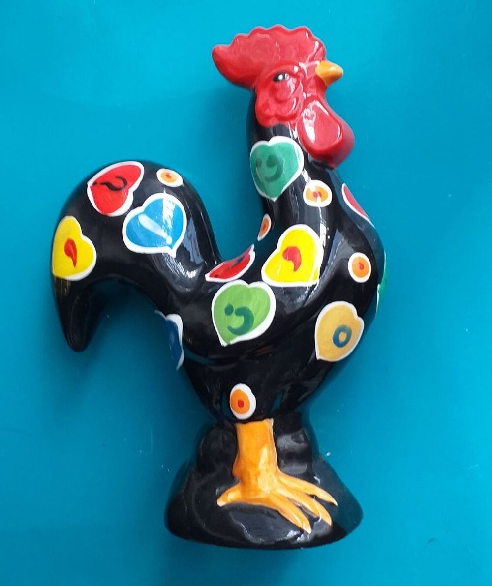 Statuette coq portugais, galo de BARCELOS en faience - Hauteur 24 cm Dcoration
