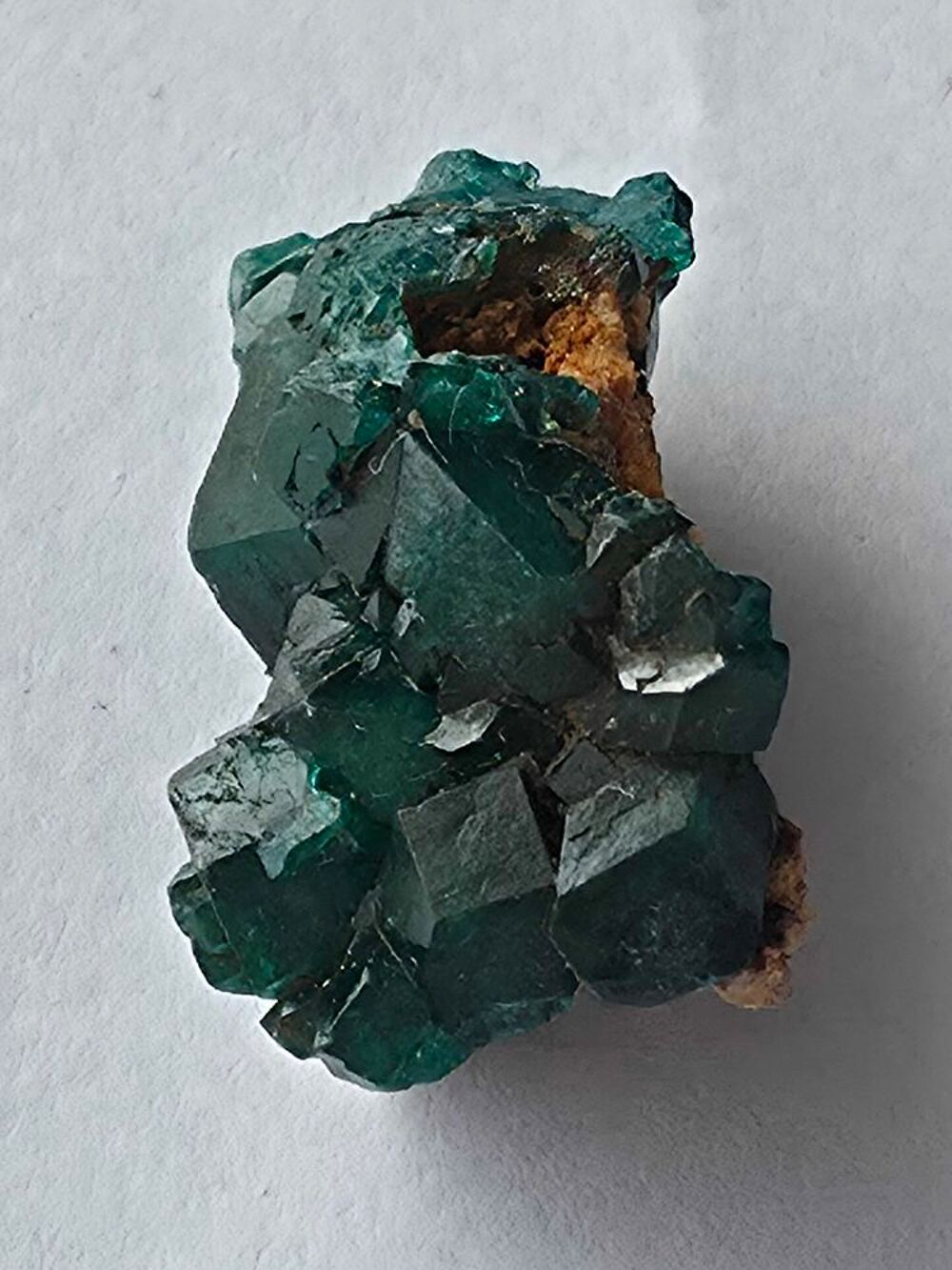 Sp&eacute;cimen de Dioptase v&eacute;ritable sur roche-Collection &amp; Lithoth&eacute;rapie 