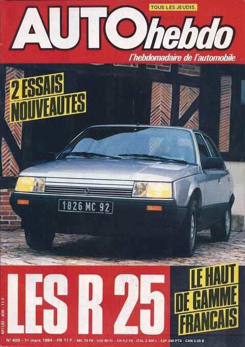 AUTO HEBDO n 409 de 1984  R25 V6  Austin Mini  MATRA 2 Castelnau-sur-Gupie (47)