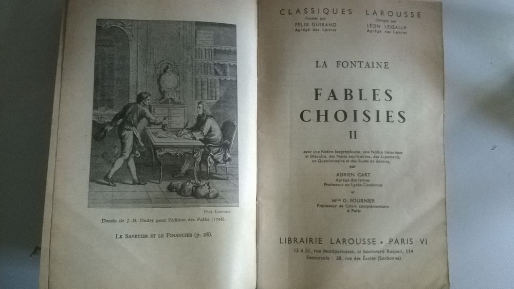 Livres 1 et 2 fables de La Fontaine de 1934
Livres et BD