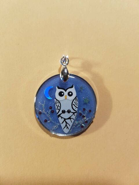 Pendentif hibou bleu 12 Montvicq (03)